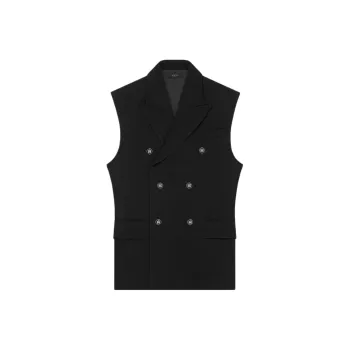 AMIRI Double-Breasted Sleeveless Blazer Jackets Coats Men's Black