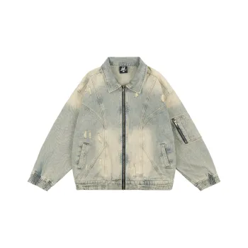 XINYINSU Denim Jacket Unisex Washable Yellow