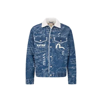 EVISU Denim Jackets Men Denim Blue
