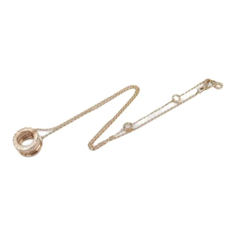 BVLGARI 2010s 18kt Rose Gold B.zero1 Diamond Pendant Necklace-4