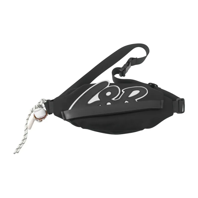 Kaka Tree Nylon Sling Bag, Shoulder Bag, Fanny Pack, Crossbody Bag Unisex Black/Red/Ecru-4