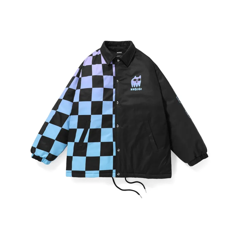 XXGOGO Cartoon Letter Lapel Loose Fit Puffer Jacket Unisex-0