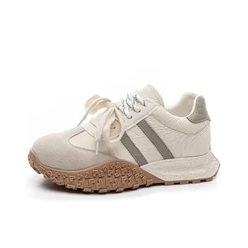 BBMTR Skateboard Shoes Women's Low Top Beige/Ginger Yellow/Misty Purple