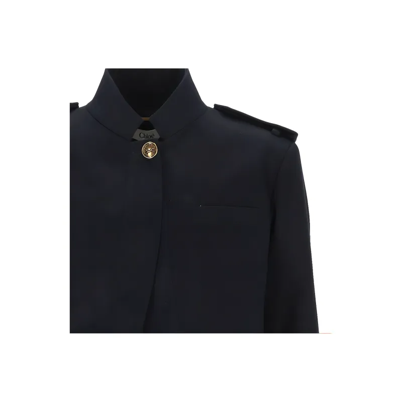 Chloé Stand Collar Cropped Jacket-2