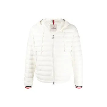 Moncler FW21 Solid Color Hooded Down Jacket Men's White