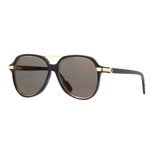 CARTIER Metal Acetate Aviator Sunglasses Women's Black
