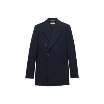 SAINT LAURENT Business Suit Coat Men's Dark Navy Blue
