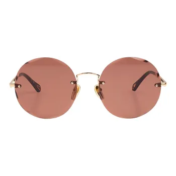 Chloe Metal Round Sunglasses Women's Gold