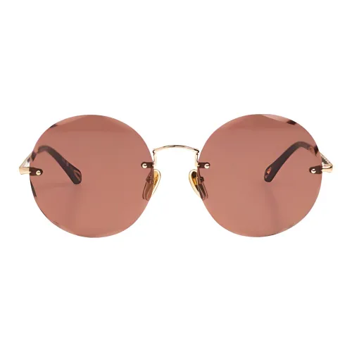 Chloe Metal Round Sunglasses Women's Gold