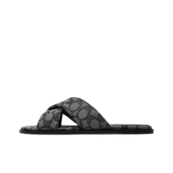 COACH Signature Slide Slippers Women's Black