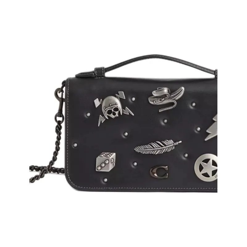 COACH Bea Calfskin Handbag, Shoulder Bag, Crossbody Bag Small Size Men's Black-3