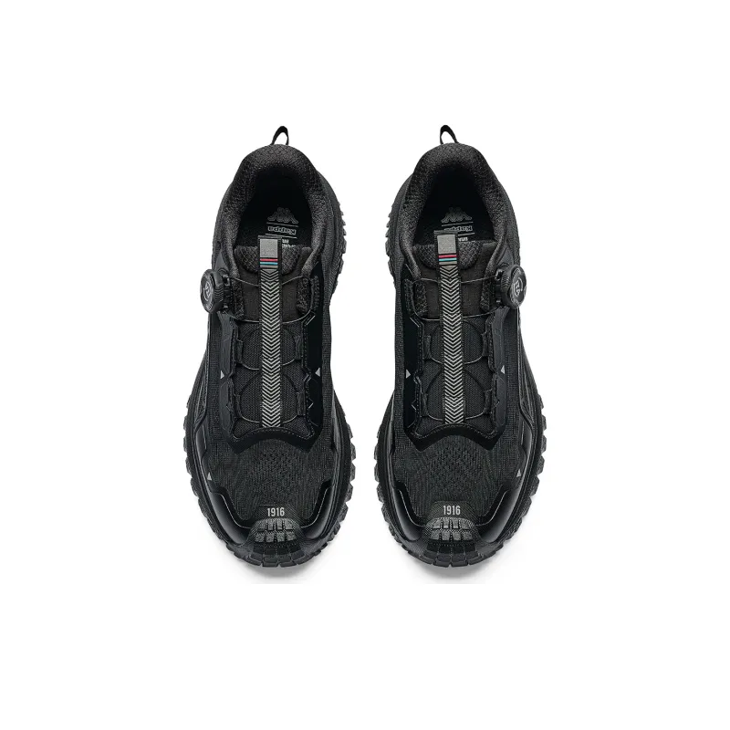 Kappa Anti Slip Wear Resistant Low Top Running Shoes Men's Black Silver-3