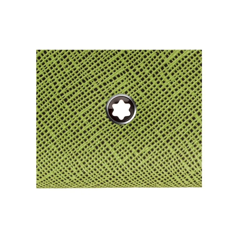 MONTBLANC Cow Leather Wallet Unisex Lime Green & Bordeaux Red-4