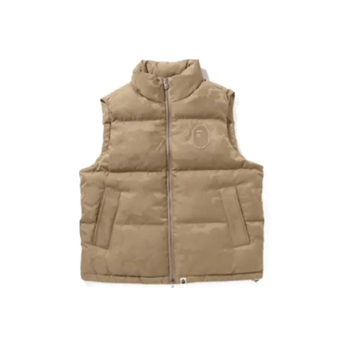 A BATHING APE Tonal Solid Camo Puffer Down Vest Men's-0