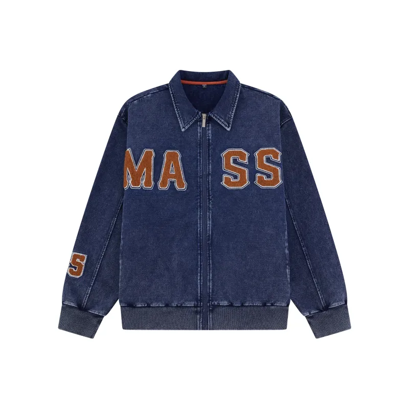 JACLAR Towel Embroidered Denim Jacket Unisex Blue-0