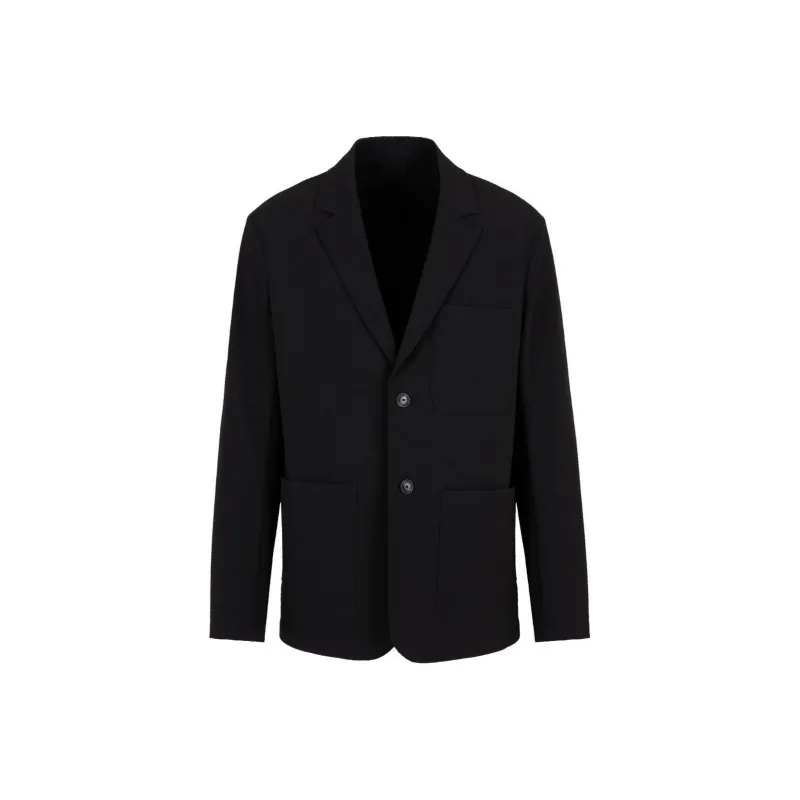 EMPORIO ARMANI Single breasted Jacket In Technical Seersucker Fabric-0