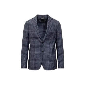 Ermenegildo Zegna Tartan Check Single Breasted Blazer