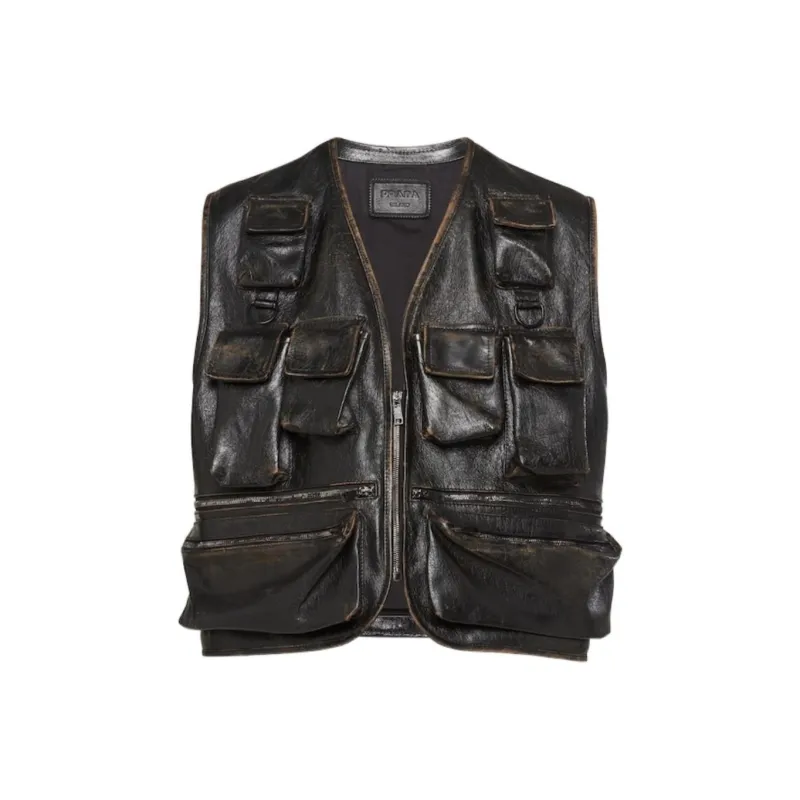 PRADA Leather Cargo Vest-0