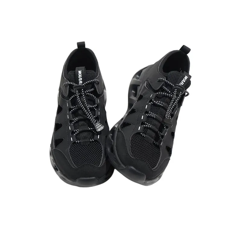 Warrior Slip Resistant Breathable Abrasion Resistant River Trekking Shoes Men's All Black-2