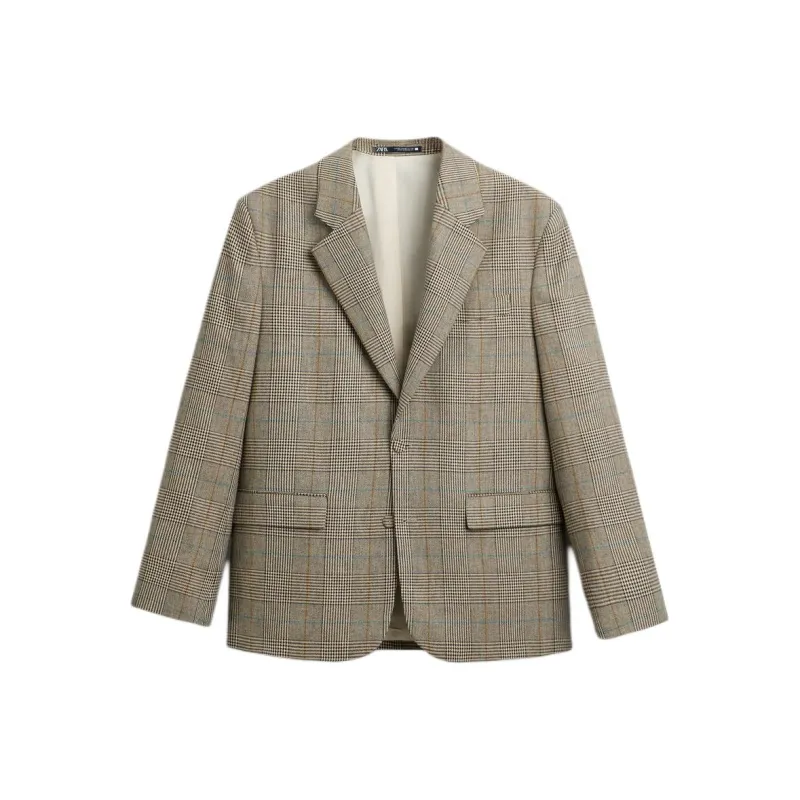 ZARA Business Suit Men's Light Brown Yellow-0