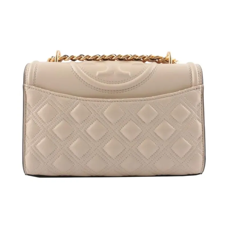 TORY BURCH Fleming Lambskin Shoulder Bag Women's Beige-1