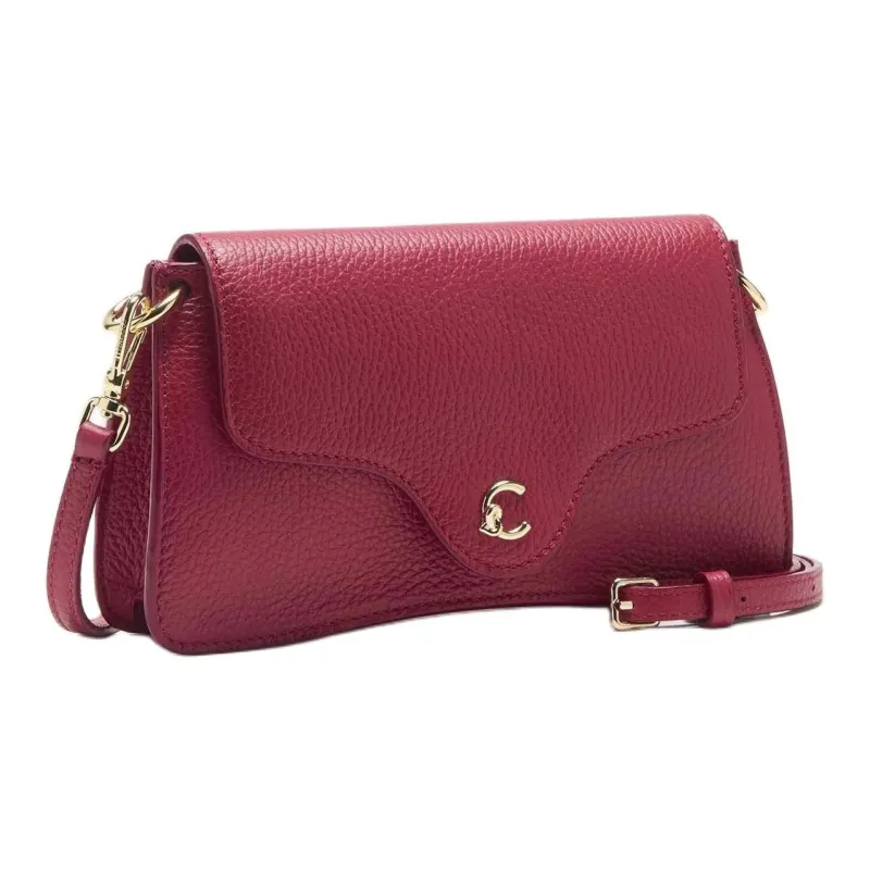 COCCINELLE C me Grain Cow Leather Shoulder Bag Women's Red-1