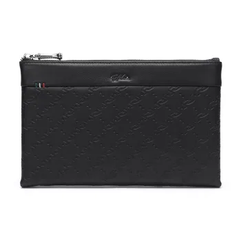 Satchi Cow Leather Clutch Regular Men's Black