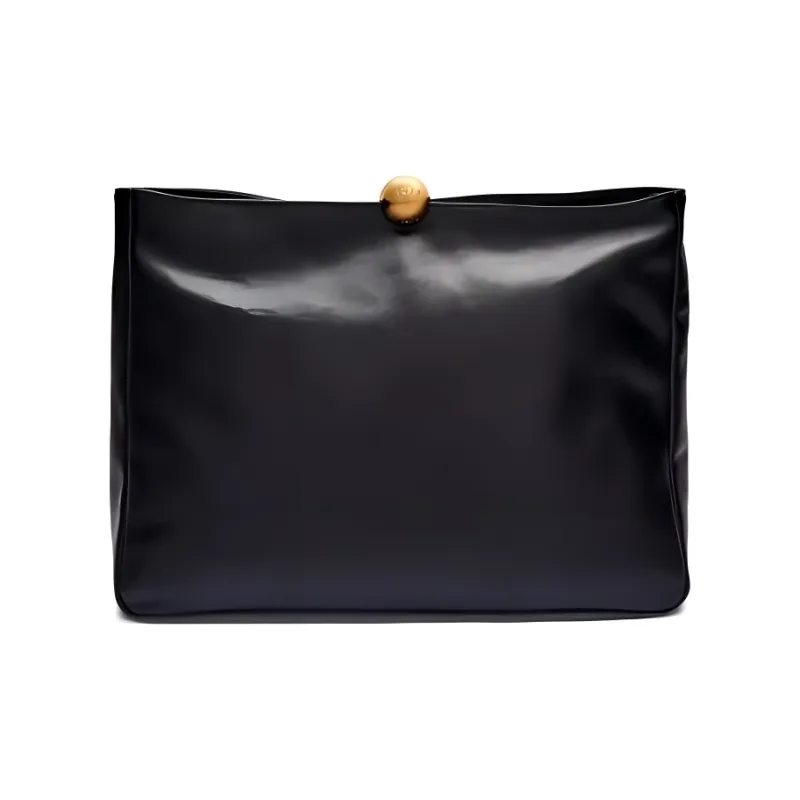 Furla Natural Material Clutch Women's Black-2