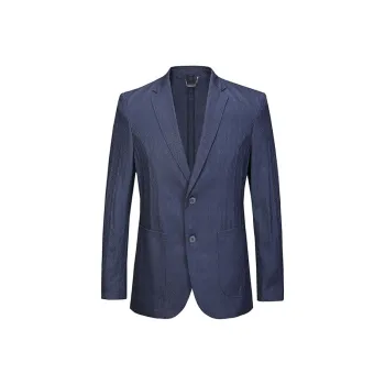 DAVID NAMAN Business Suits Men Light Gray Blue