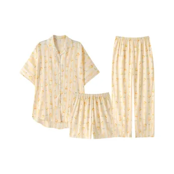 WANANNI Pajama Set Women's Light Yellow