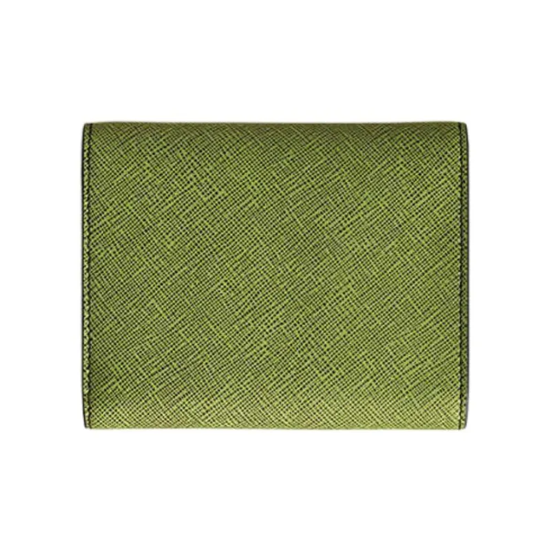 MONTBLANC Cow Leather Wallet Unisex Lime Green & Bordeaux Red-1