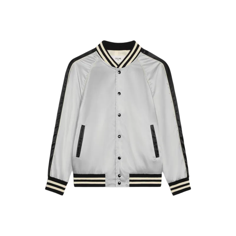 CELINE Loose Teddy Jacket In Satin-finish Nylon-0