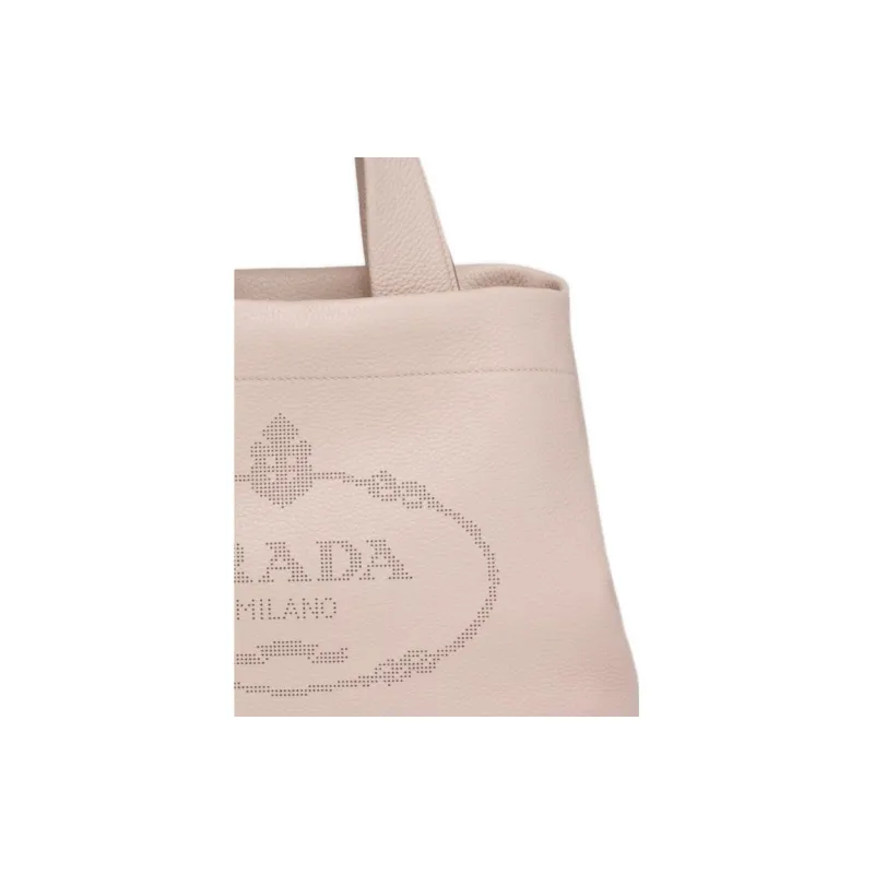 PRADA Leather Tote Bag Shopping Bag Shoulder Bag Handbag Medium Size Women's Light Pink-4