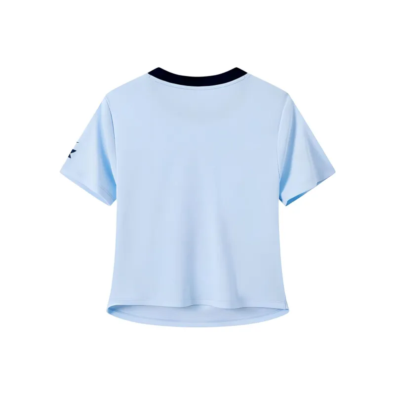 XTEP x SANLIOULIANMING T Shirt Women's Clearwater Blue/Ink Blue-1