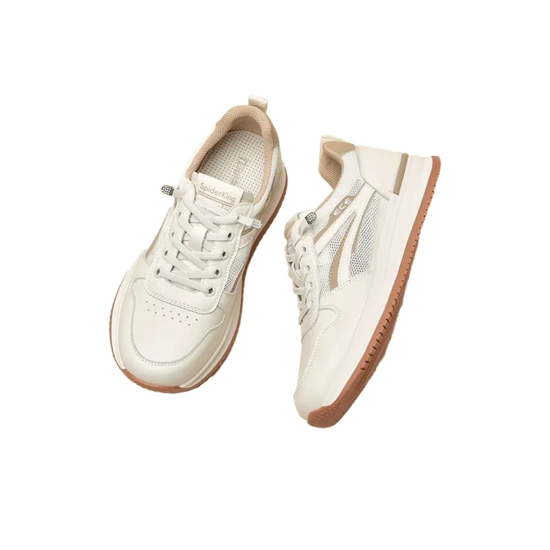 Spider King Breathable Low Top Casual Shoes Women's Ecru-3