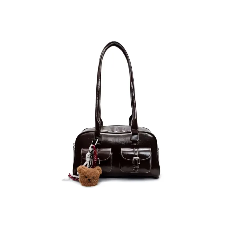 FREEHIKE PU Shoulder Bag Women's Ecru & Coffee/Black/Burgundy/Coffee-7