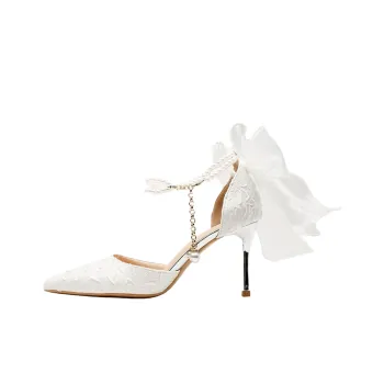 NTOZE Slim Heel High Heels Women's White
