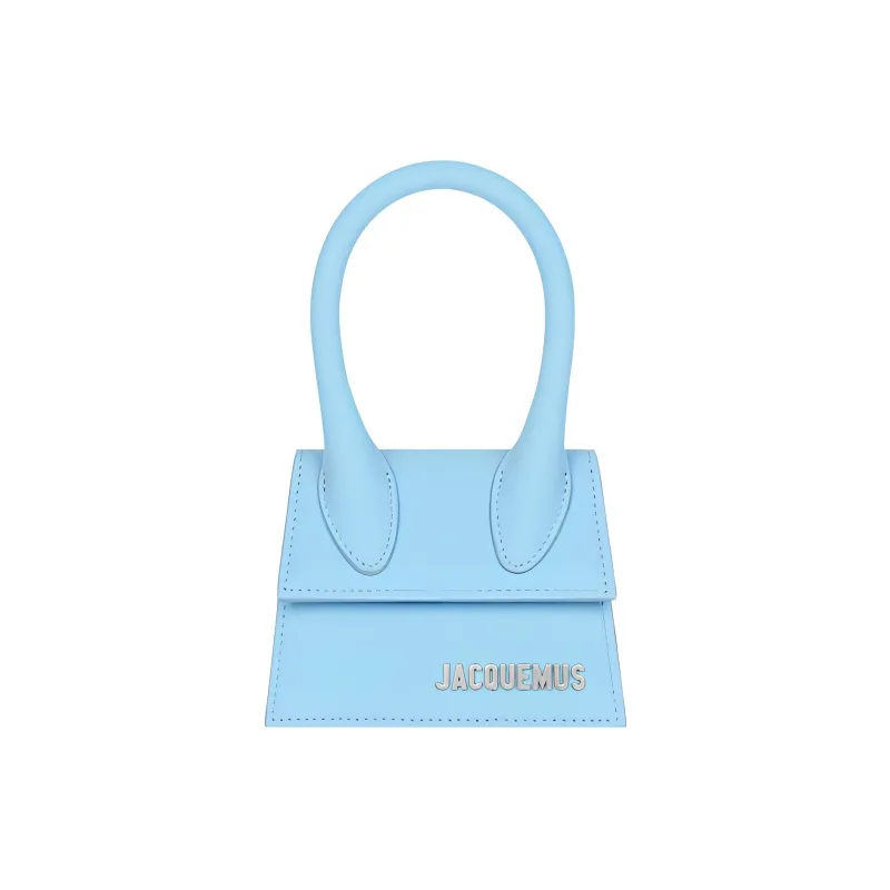 Jacquemus Cow Leather Shoulder Bag, Crossbody Bag, Handbag Mini Women's Light Blue-0