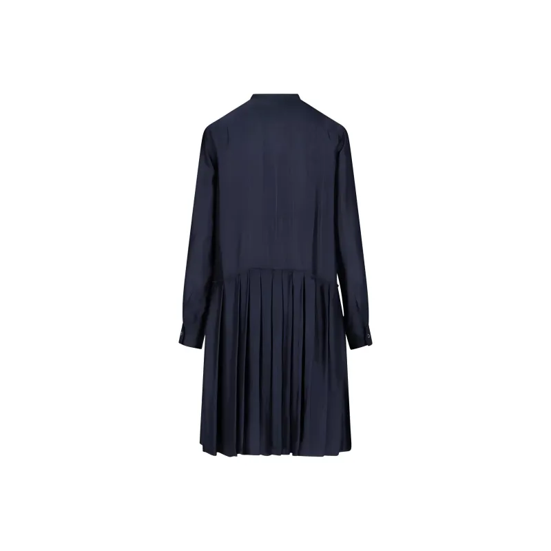 ASPESI Long Sleeved Dress Women's Marine Blue-1