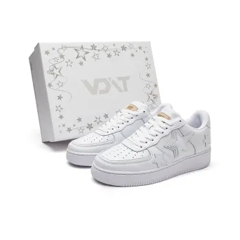 VOIT Coverage Slip Resistant And Abrasion Resistant Low Top Skateboard Shoes Unisex White