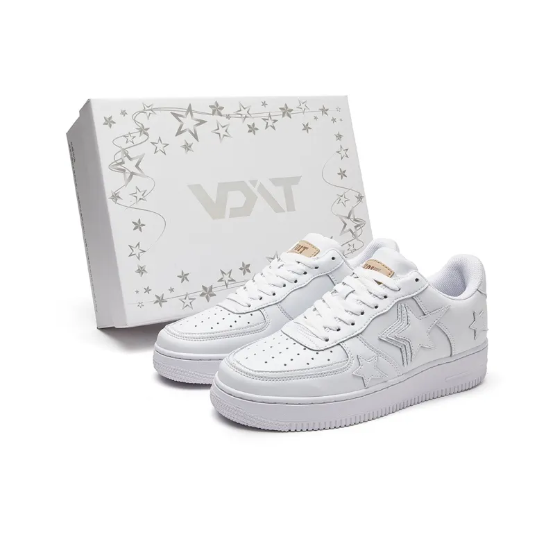 VOIT Coverage Slip Resistant And Abrasion Resistant Low Top Skateboard Shoes Unisex White-0