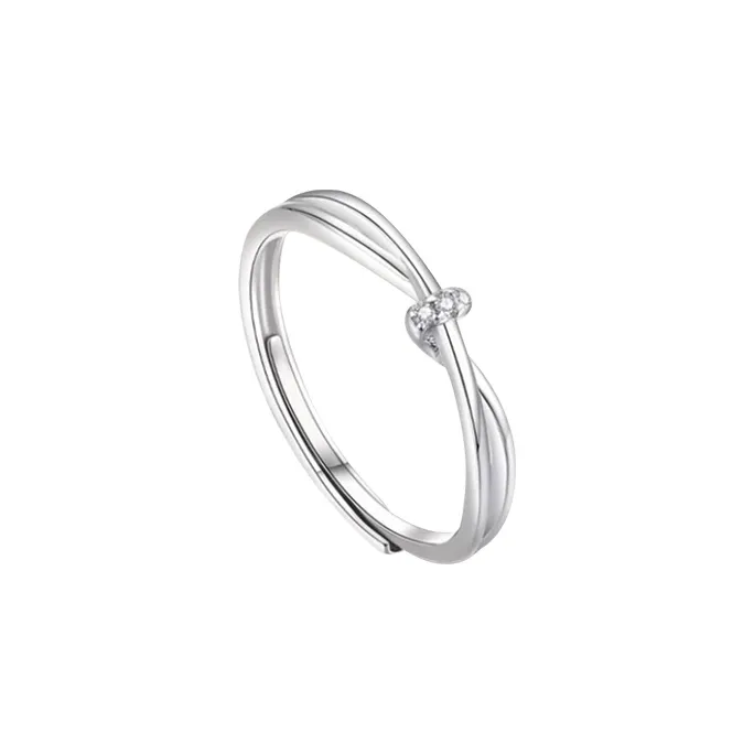 MGS 999 Fine Silver Minimalist Style Elegant Aesthetic Individual Luxury Premium Plain Band Adjustable Opening Unisex-8
