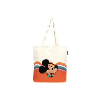 Disney Cotton Tote Bag, Shopping Bag, Shoulder Bag Women's Beige & Multicolor