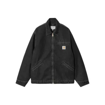 Carhartt WIP Preppy Style Collection OG Detroit Jacket Denim Jacket Men's Black Stonewashed