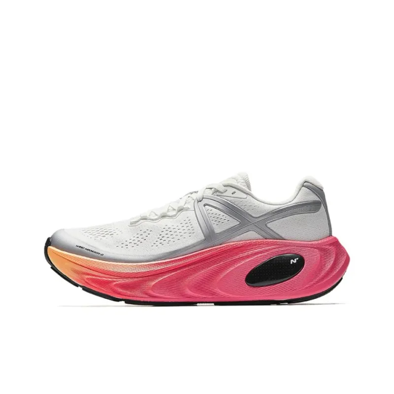 Anta Anti Slip Wear Resistant Low Top Casual Running Shoes Men's White Silver Red-0