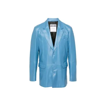 MOSCHINO Single breasted Leather Blazer