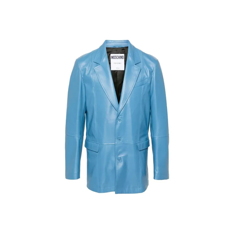 MOSCHINO Single breasted Leather Blazer-0