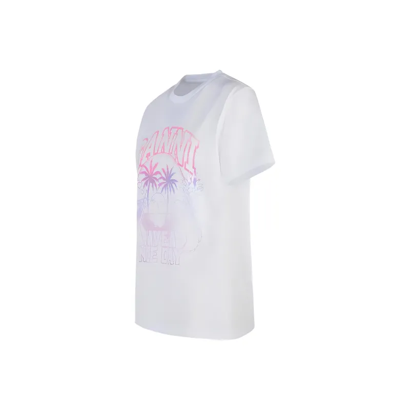 GANNI Graphic Printed Crewneck T Shirt-2