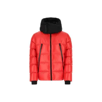 Moncler FW22 Solid Color Hooded Down Jacket Men's Red