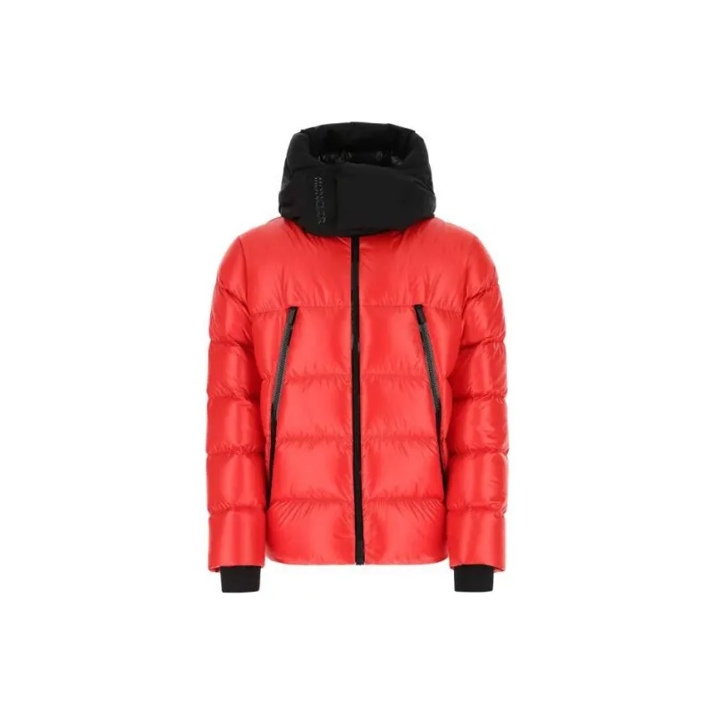 Moncler FW22 Solid Color Hooded Down Jacket Men's Red-0